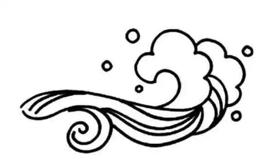 大海简笔画 儿童大海景色简笔画-波涛汹涌大海波浪画法 - 简单的海浪