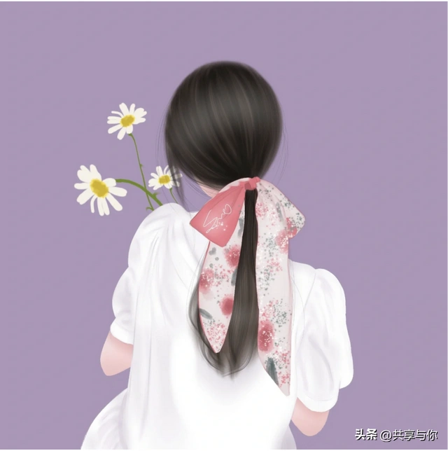 超美超温柔的手绘女生背影头像手绘女生背影头像