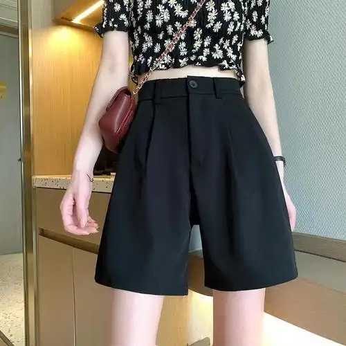 女装 休闲裤 阿笛倌 短裤女夏季宽松外穿百搭潮流洋气网红薄款高腰阔