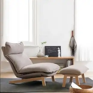高靠背日式懒人沙发 单人创意休闲沙发椅 客厅布艺沙发躺椅