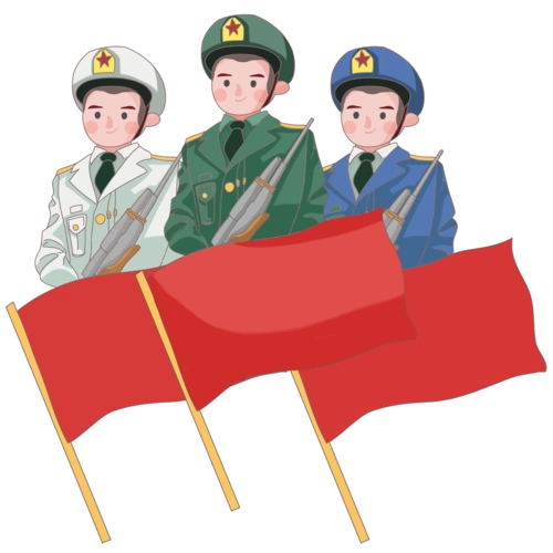 建党节手绘军人人物素材图片