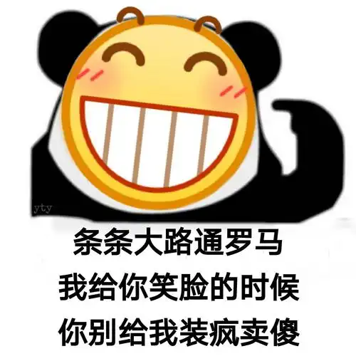 条条大路通罗马我给你笑脸的时候你别给我装疯卖傻熊猫头土味语录表情