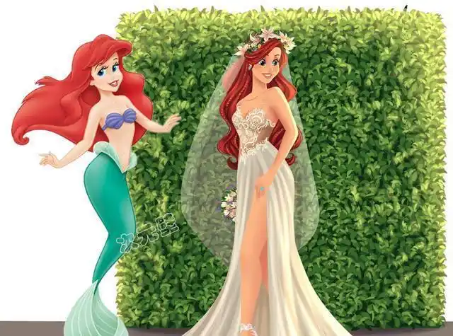 11位迪士尼公主"穿婚纱":花木兰仙女下凡,冰雪女王贵气十足!