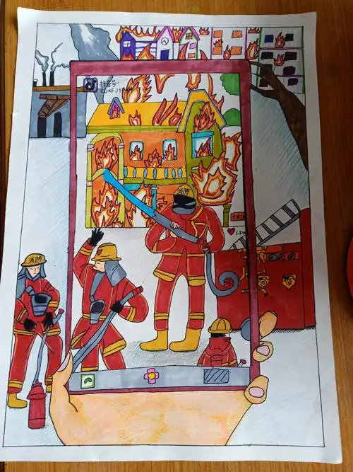 感谢家长,孩子和老师们的配合,"消防安全"绘画比赛作品已上交.