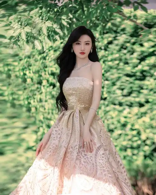 景甜薄纱几何镂空长裙##时尚芭莎慈善晚宴