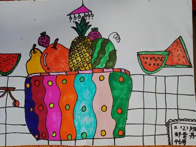 二年级美术课堂《水果大聚会》作品展播