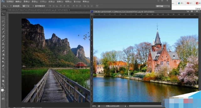 ps处理两张图片的拼接图中的接缝是怎么处理的啊有教程吗