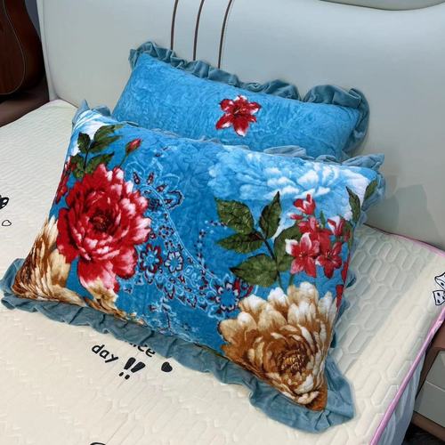 牛奶绒枕套一对夹棉加厚冬季家用枕头套枕芯信封枕套通用48×74cm