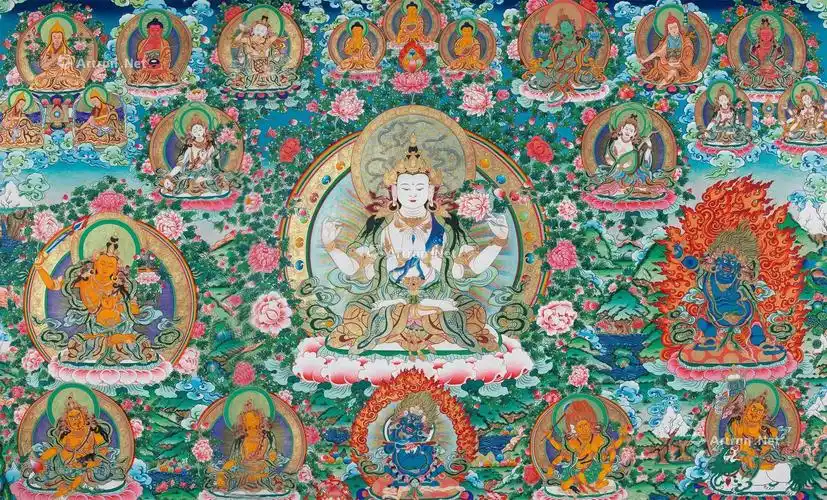 【现代 雪域三怙主】拍卖品_图片_价格_鉴赏_唐卡_雅昌艺术品拍卖网