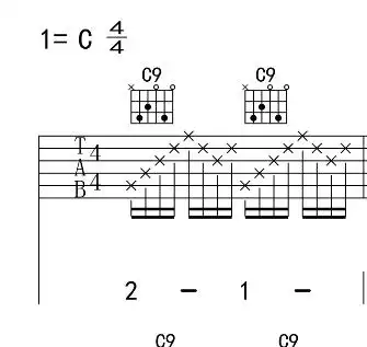 这个吉他c9和弦怎么按?