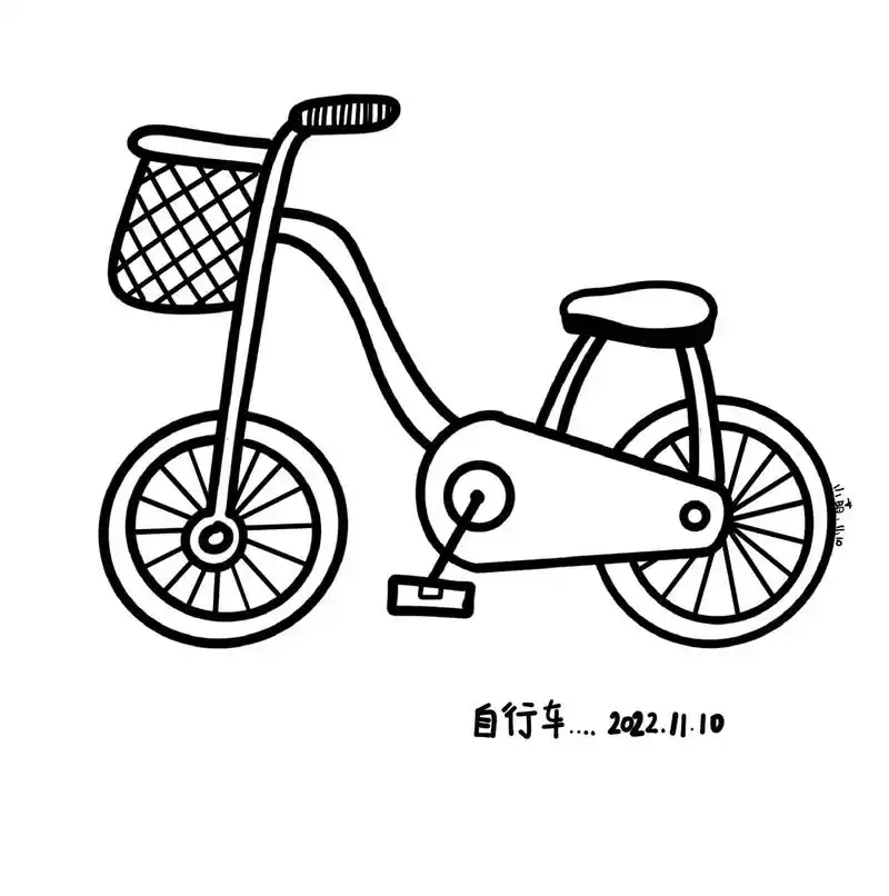 简笔画——《自行车》#创作灵感 自行车简笔画步骤图,跟着一起 - 抖音
