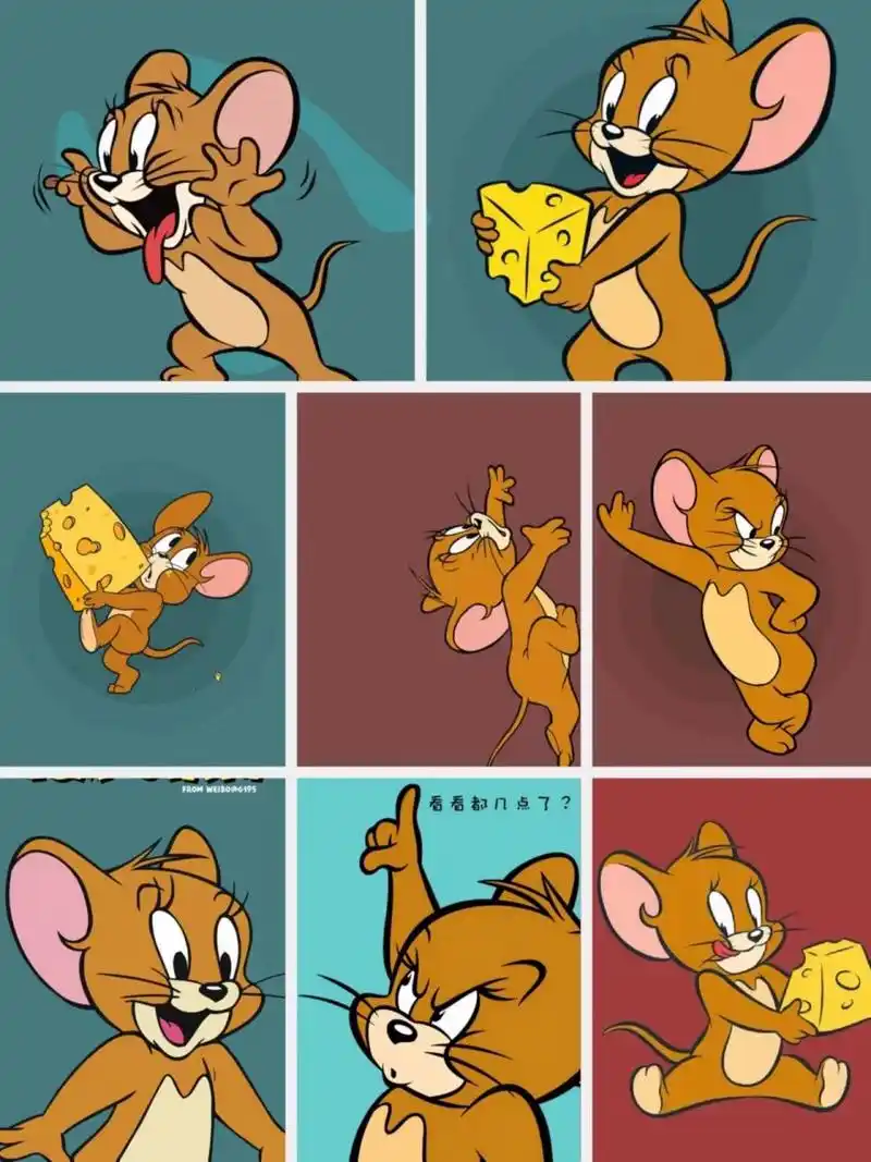 猫和老鼠杰瑞头像 猫和老鼠杰瑞表情包,绘画素材,绘画参考