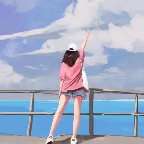 青春励志女生背影头像图片