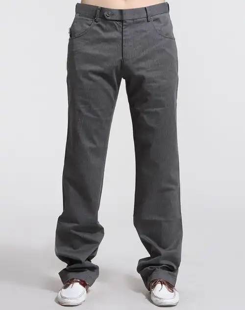 中花灰色时装休闲长裤