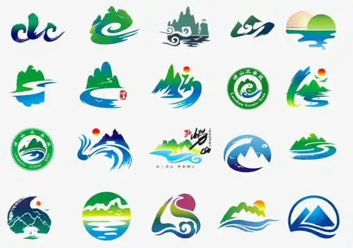 山水风景标志