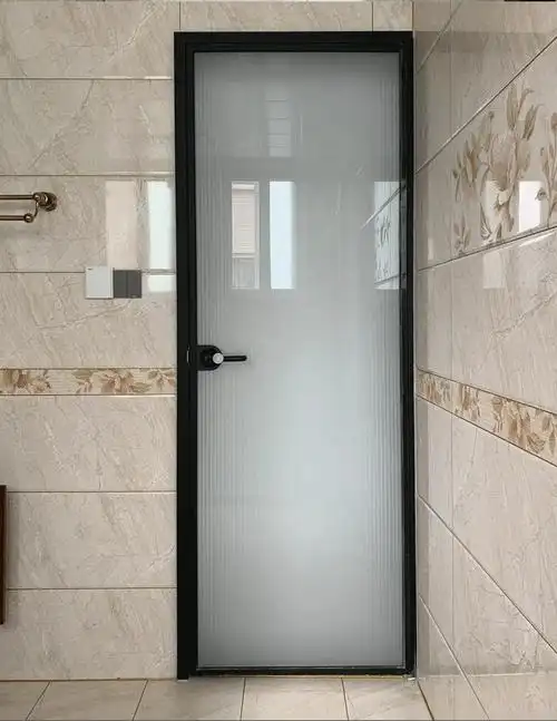 焱思泰 油砂玻璃门轻奢简钛镁铝合金卫生间厨房厕所白长虹油砂玻璃平