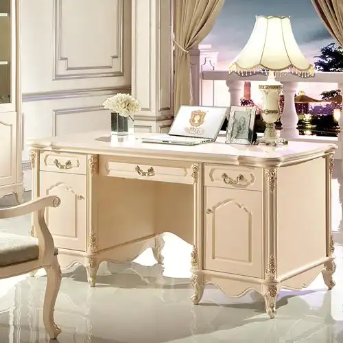 欧式书桌是一种复古精美的书桌,也有一些田园的小清新,或者是简约风格