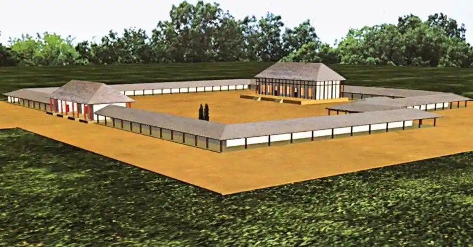 p20 二里头遗址1号宫殿复原图