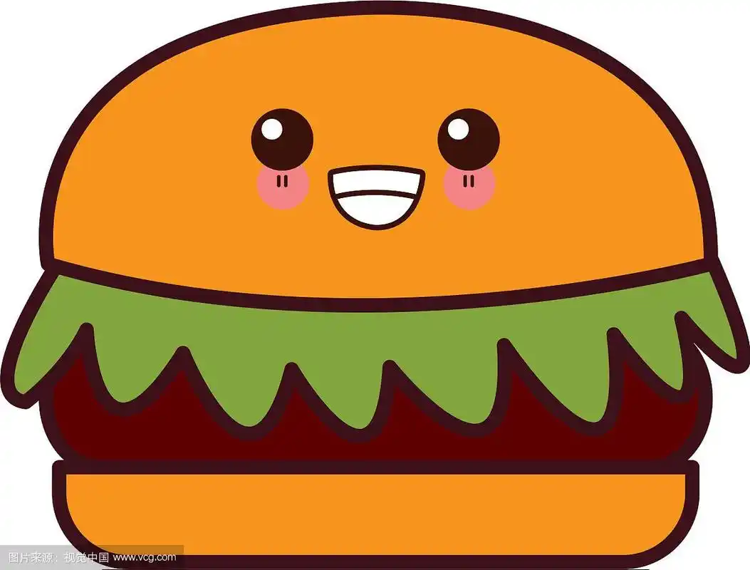 汉堡包,快餐,卡哇伊,可爱的卡通