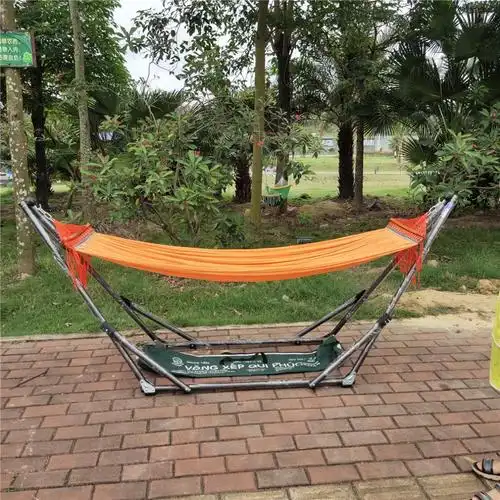越南吊床vong越南网床quiphuc加厚黑色折叠架吊床室内外秋千多款网