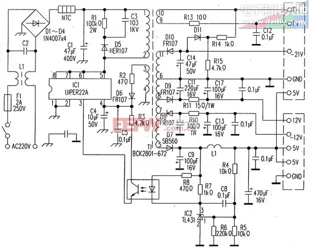 viper22a dvd开关电源电路-----viper22a power supply