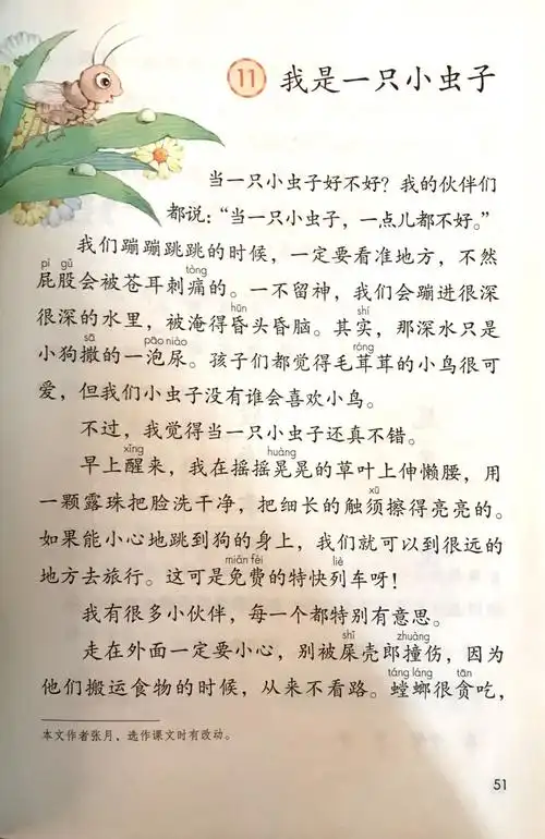 《我是一只小虫子》朗读