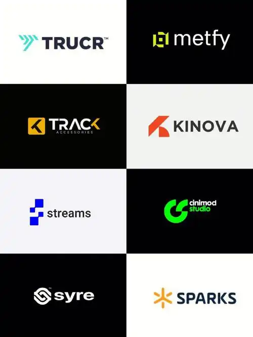 互联网科技感logo设计分享简约科技扁平化