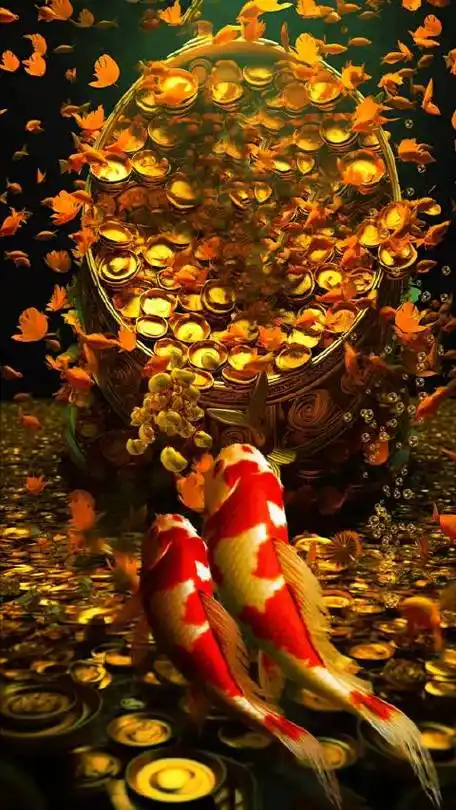 锦鲤能招财,喜事成双来,元宝追着走,见者好运来 !