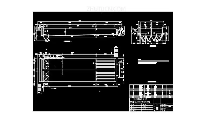 平流式沉淀池三视图课程设计图