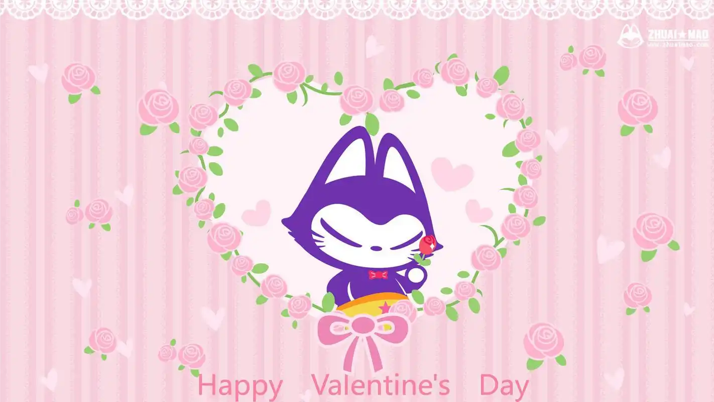 精选卡通人物拽猫情人节高清壁纸