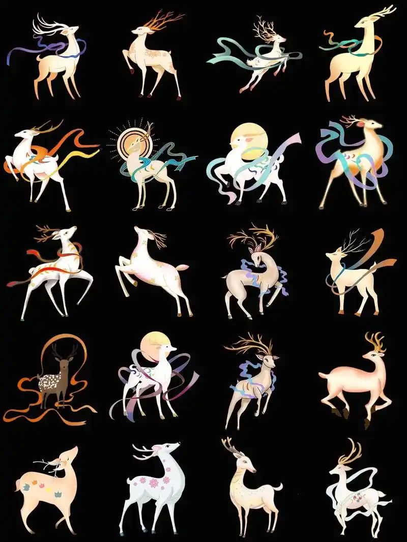 国风免扣素材|敦煌元素九色鹿04.拿素材可以"111"带走哦 - 抖音