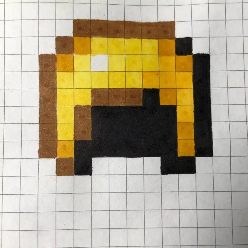 #我的世界 #原创 #mc不灭 #教程 我的世界金头盔像素画 - 抖音