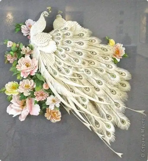 衍纸 纸艺 折纸 3d diy 立体孔雀