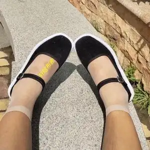 热销千层底布鞋女传统工艺机转线绳鞋底方口系带老北京休闲布鞋