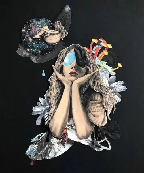 泰国艺术家的绝美人物拼贴创意画作