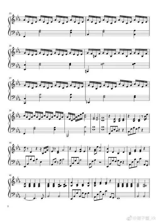 蔡徐坤没有意外伴奏钢琴谱图源耳机