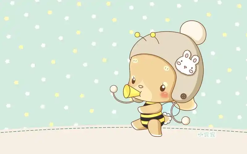 桌面壁纸 插画 萌 可爱 小宾宾