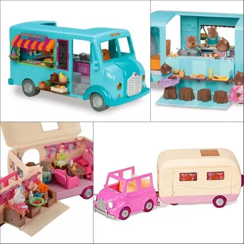 lil woodzeez小树灵露营车餐车度假儿童仿真过家家玩具六一礼物