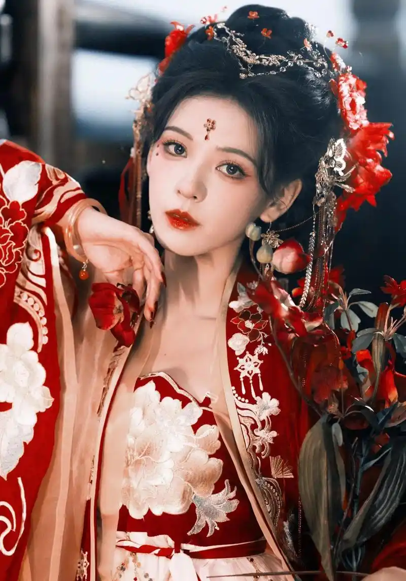 国风大典上一袭红衣配金色牡丹美出天际,张予曦惊艳了所有人!