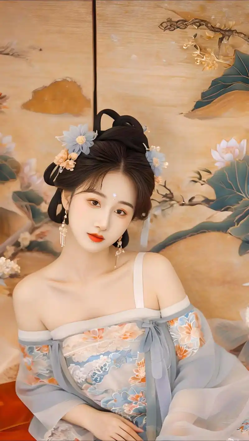 古风美少女 穿越千年,与荷花共舞