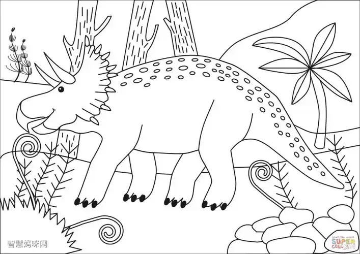 三角龙简笔画图片