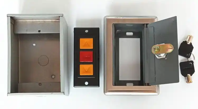 明装不锈钢卷帘门开关盒电动卷闸门升降控制盒链条电机手动按钮盒t4