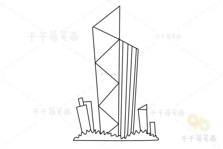 城市科技大楼简笔画