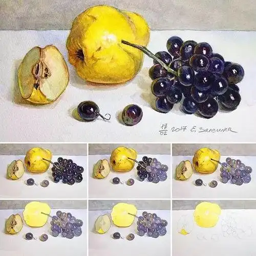 一步步教你画水彩静物,适合水彩初学者临摹