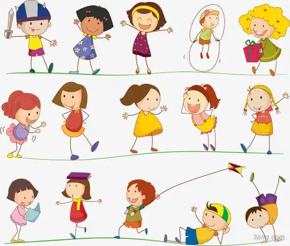 矢量手绘卡通孩子