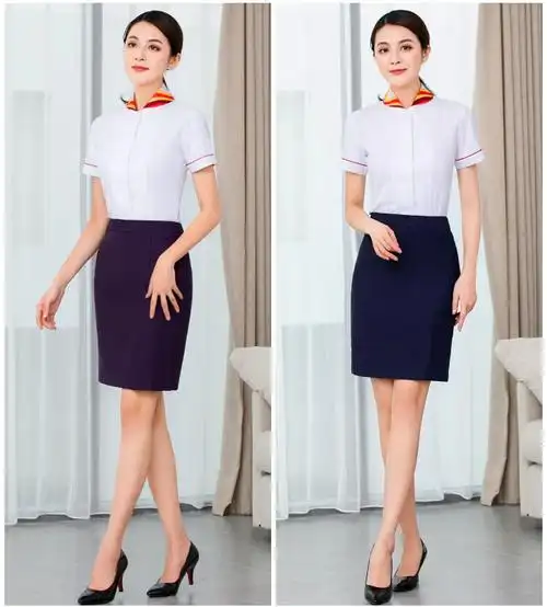 秋冬制服海航套装女美容院工作服空姐面试礼仪套装女 海航中国蓝长裤