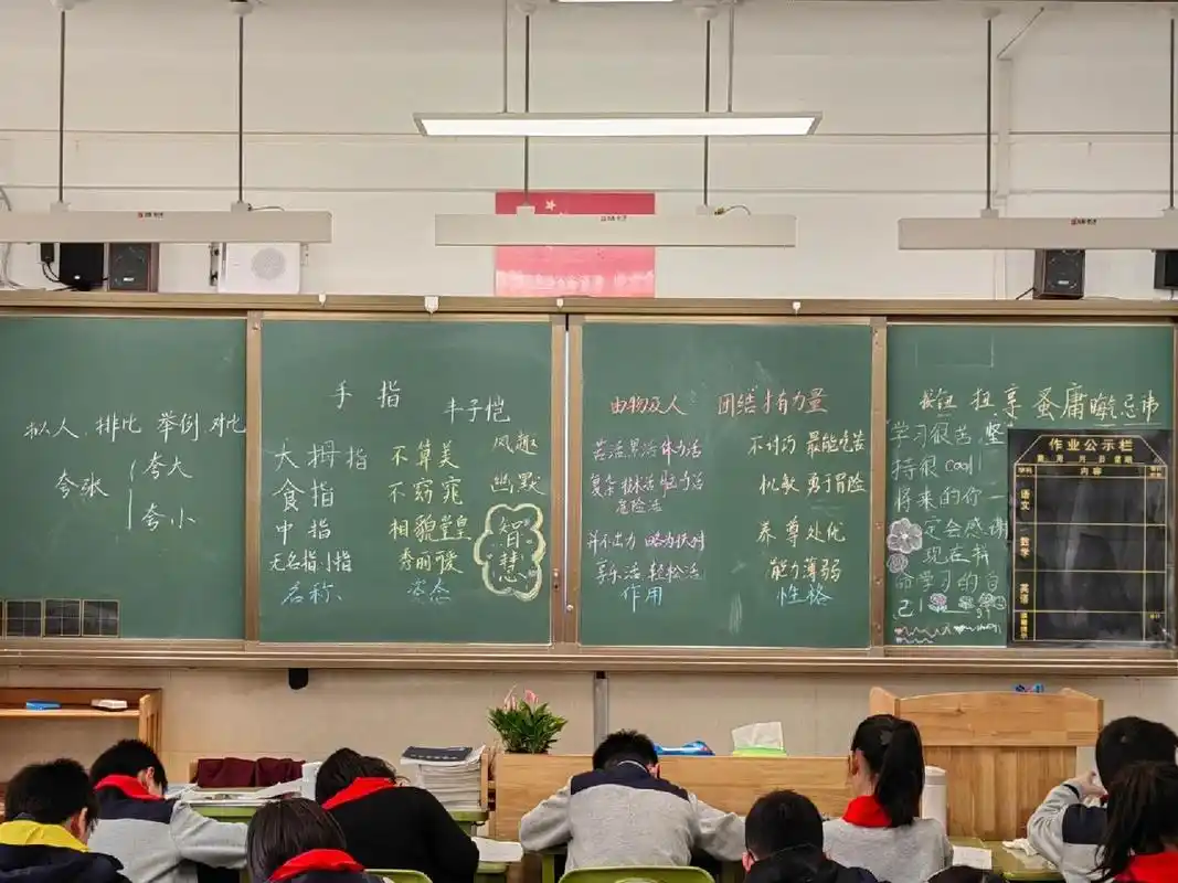 五下板书设计《手指》      全体同学智慧的结晶