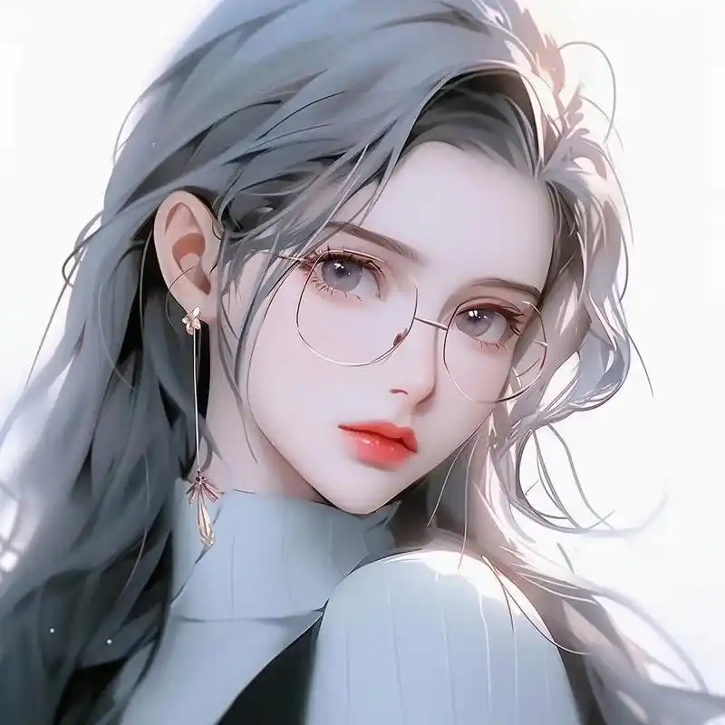 动漫头像和壁纸# 冷艳气质戴眼镜系列女生头像 676767#九月
