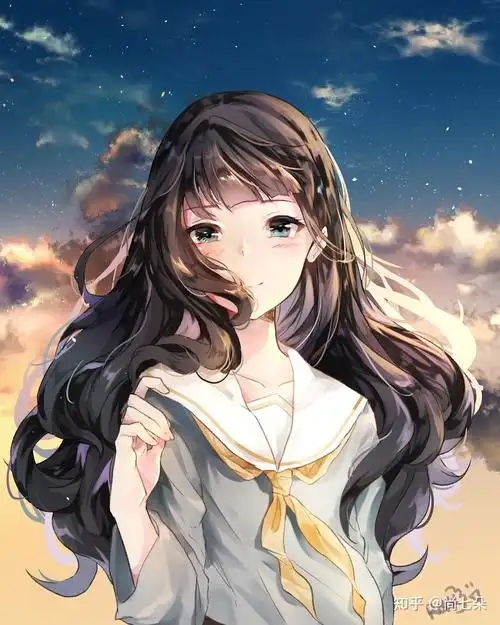 水手服女孩二次元漫画插画人物图片保存第四组