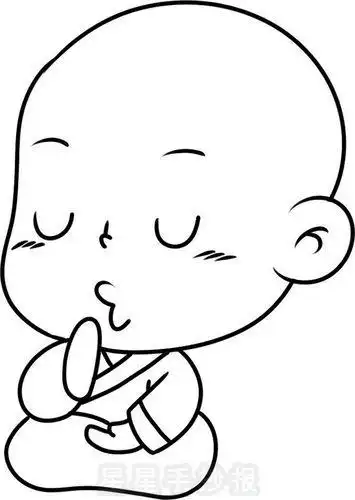 小和尚简笔画怎么画